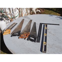 Hand Saws, Level, Square
