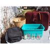 Image 1 : Travel Luggage, Advertising Glass Mugs, Wicker Basket, Plastic Tub