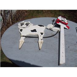 Lawn Ornaments; plastic cow, watering apperatus