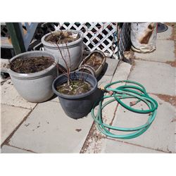 4 Flower Pots, Garden Hose, plus more