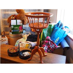 Wooden Plant Stand with Jewelery