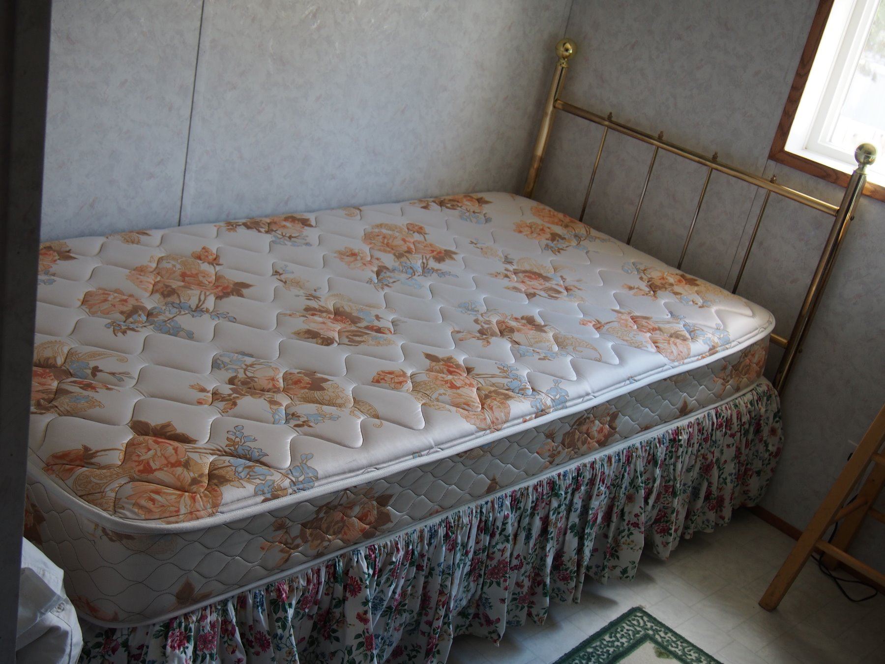 Single Bed Box Spring, Mattress, and Headboard