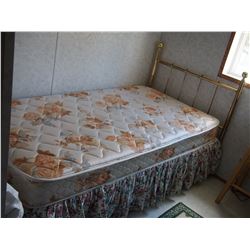 Single Bed Box Spring, Mattress, and Headboard