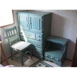 Dresser, End Table, and Chair