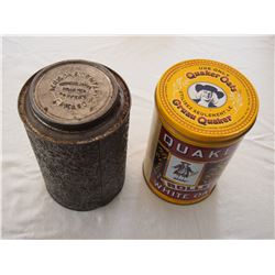 Coffee Tin and Quaker Oats Tin