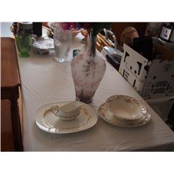 Vintage Dishes and Vase, Fine Bone Chine, Sovereign Potteries