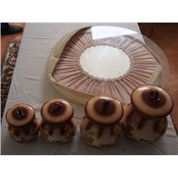 4 Piece Canister Set, Glass Spoon Rack