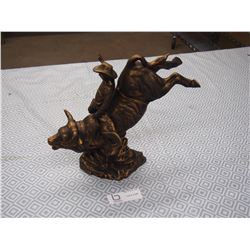 Ceramic Bull Rider Statue - Bodnarus Auctioneering