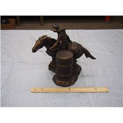 Barrel Racer Ceramic Statue "Turn and Burn"