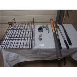 Ez Screener, Metal shelf,Garden Tools Etc