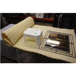 Single Bed Foam, Stool, and Mirror (21 by 24")