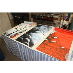 3 Original Acrylic on Canvas Paintings