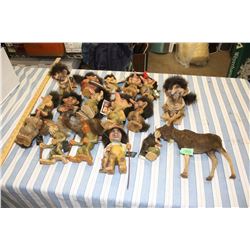 17 Norwegian Handmade by A-S Ny Form Souvenir Trolls and 1 Moose