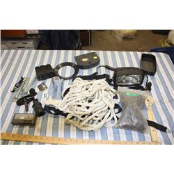 Spot Light (working), Rope, Bag of O-Rings, Hinges, Trailer Plug and Misc