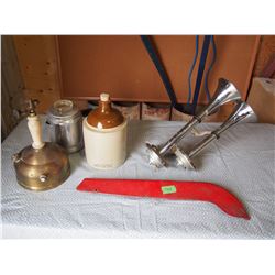 Truck Horn, Crock, plus additional Misc