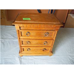 Wooden 3 Drawer Jewellery Box