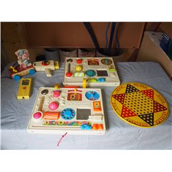 Lot of Fisher Price Toys plus Metal Chinese Checkers Board