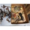 Image 5 : Lot of Misc Items: handcuffs, lamp chimney, vintage tools, hardware