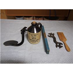 Buggy Step, Advertising Jug, Level, Vintage Tool, Wooden Item