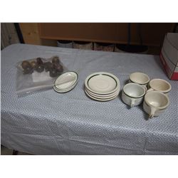 Brass Bed Knobs, Dishes (some Medalta)