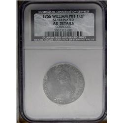 1766 FARTH Pitt Farthing, Silver Plated--Corroded--NCS 1766[FARTH] Pitt Farthing, Silver Plated--Cor