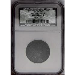 1787 1/2P Machin''s Mills Halfpenny--Corroded--NCS. AU 1787[1/2P] Machin's Mills Halfpenny--Corroded