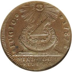 1787 1C Fugio Cent, STATES UNITED, Cinquefoils MS64 Br 1787[1C] Fugio Cent, STATES UNITED, Cinquefoi