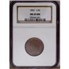 Image 1 : 1832 1/2 C MS65 Brown NGC. B-2, C-2, R.1. A magnificen 1832[1/2 C] MS65 Brown NGC.