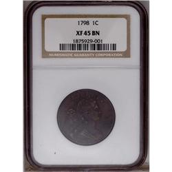 1798 1C Second Hair Style XF45 NGC. S-166, R.1. Die St 1798[1C] Second Hair Style XF45 NGC.