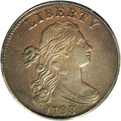 1798 1C Second Hair Style AU50 PCGS. S-179, High R.1. 1798[1C] Second Hair Style AU50 PCGS.