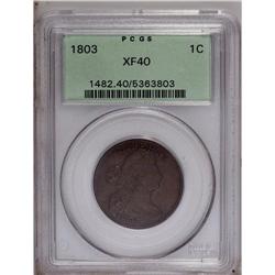 1803 1C Small Date, Large Fraction XF40 PCGS. S-260, R 1803[1C] Small Date, Large Fraction XF40 PCGS