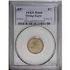 Image 1 : 1857 1C MS64 PCGS. This satiny walnut-brown example is 1857[1C] MS64 PCGS.