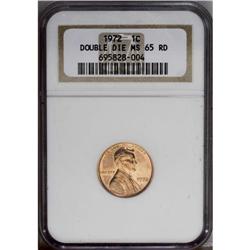 1972/72 1C Doubled Die MS65 Red NGC. FS-033.3. Die #1. 1972/72[1C] Doubled Die MS65 Red NGC.