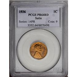 1936 1C Type One--Satin Finish PR64 Red PCGS. Fully st 1936[1C] Type One--Satin Finish PR64 Red PCGS