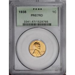 1938 1C PR67 Red PCGS. This needle-sharp Superb Gem is 1938[1C] PR67 Red PCGS.