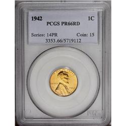 1942 1C PR66 Red PCGS. Brilliant orange surfaces displ 1942[1C] PR66 Red PCGS.