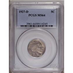 1927-D 5C MS64 PCGS. Delicate rose-gray pastels endow 1927-D[5C] MS64 PCGS.