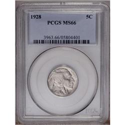 1928 5C MS66 PCGS. A lustrous battleship-gray Premium 1928[5C] MS66 PCGS.