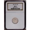 Image 3 : 1871-CC 10C MS61 NGC. Only once before have we offered 1871-CC[10C] MS61 NGC.