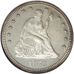 1873 25C No Arrows PR65 NGC. A fully original example 1873[25C] No Arrows PR65 NGC.