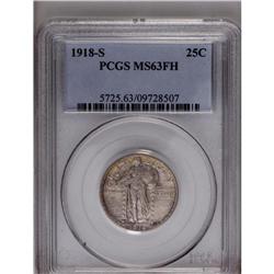 1918-S 25C MS63 Full Head PCGS. The obverse has gray, 1918-S[25C] MS63 Full Head PCGS.