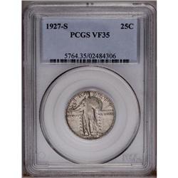 1927-S 25C VF35 PCGS. An elusive date in this grade an 1927-S[25C] VF35 PCGS.