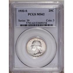 1932-S 25C MS62 PCGS. A smooth and satiny representati 1932-S[25C] MS62 PCGS.