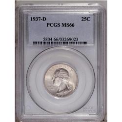 1937-D 25C MS66 PCGS. Lightly and attractively toned w 1937-D[25C] MS66 PCGS.