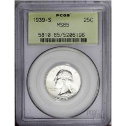 1939-S 25C MS65 PCGS. This low mintage early branch mi 1939-S[25C] MS65 PCGS.