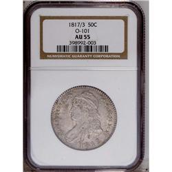 1817/3 50C AU55 NGC. O-101, R.3. Dashes of honey and a 1817/3[50C] AU55 NGC.