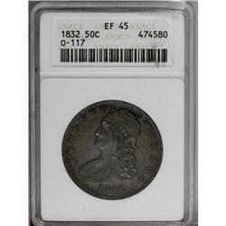 1832 50C Small Letters XF45 ANACS. O-117, High R.4. De 1832[50C] Small Letters XF45 ANACS.