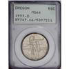 Image 1 : 1933-D 50C Oregon MS66 PCGS. A shimmering and crisply 1933-D[50C] Oregon MS66 PCGS.