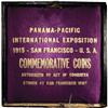 Image 1 : Original holder for an Octagonal 1915-S $50 Panama-Paci Original holder for an Octagonal 1915-S $50 