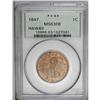 Image 1 : 1847 1C Hawaii Cent MS63 Red and Brown PCGS. Plain 4, 1847[1C] Hawaii Cent MS63 Red and Brown PCGS.